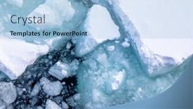  Presentation with iceberg - PPT theme consisting of aerial-view-of-the-arctic background and a light blue colored foreground