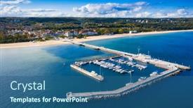  Presentation with aerial view of cape town - PPT theme consisting of aerial-view-of-the-baltic background and a ocean colored foreground