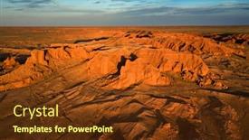  Presentation with mongolia gobi - Cool new PPT theme with aerial-view-of-the-bayanzag backdrop and a tawny brown colored foreground