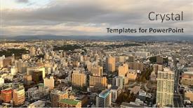  Presentation with cityscape - Amazing slides having aerial-view-of-the-beautiful backdrop and a soft green colored foreground