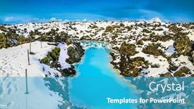 Presentation with geothermal - Cool new PPT theme with aerial-view-of-the-blue backdrop and a teal colored foreground