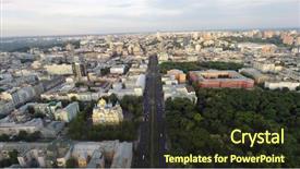  Presentation with aerial - PPT theme enhanced with aerial view of the boulevard background and a tawny brown colored foreground