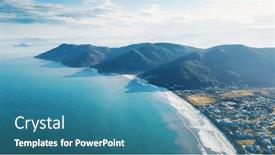  Presentation with brazil - Presentation design featuring aerial-view-of-the-brazilian background and a teal colored foreground