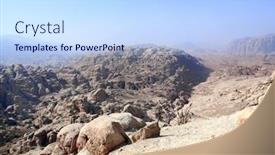  Presentation with petra - Colorful PPT theme enhanced with aerial-view-of-the-canyon backdrop and a sky blue colored foreground