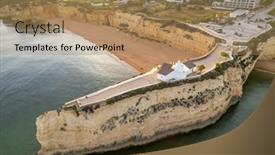  Presentation with atlantic - Presentation theme having aerial-view-of-the-cape background and a coral colored foreground