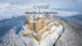  Presentation with castle - Cool new slide deck with aerial-view-of-the-castle backdrop and a light blue colored foreground