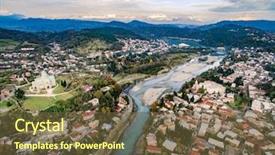  Presentation with brazils rio negro river - Cool new presentation theme with aerial view of the central backdrop and a tawny brown colored foreground