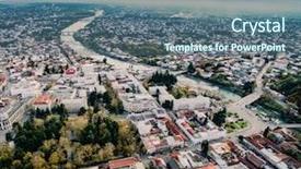  Presentation with rio negro river - Cool new PPT layouts with aerial view of the central backdrop and a ocean colored foreground