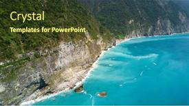  Presentation with cliff - Slide deck enhanced with aerial-view-of-the-ching background and a tawny brown colored foreground