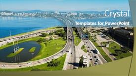  Presentation with brazil - Presentation with aerial-view-of-the-city background and a light blue colored foreground