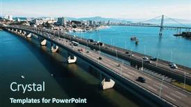  Presentation with brazil - Presentation theme having aerial-view-of-the-city background and a wine colored foreground