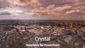  Presentation with london - Slide deck enhanced with aerial view of the city background and a  colored foreground