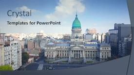  Presentation with congress - Audience pleasing PPT layouts consisting of aerial-view-of-the-congress backdrop and a light blue colored foreground