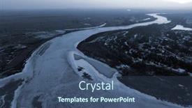  Presentation with winter river - Colorful PPT layouts enhanced with aerial-view-of-the-countryside backdrop and a ocean colored foreground