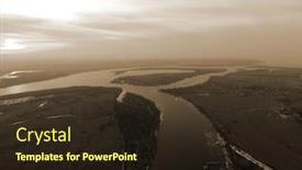  Presentation with winter river - Slide deck consisting of aerial-view-of-the-countryside background and a wine colored foreground