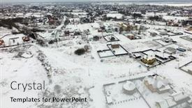  Presentation with aerial - Cool new slide deck with aerial-view-of-the-countryside backdrop and a light gray colored foreground