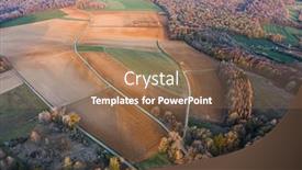  Presentation with aerial - Beautiful slide deck featuring aerial-view-of-the-countryside backdrop and a coral colored foreground