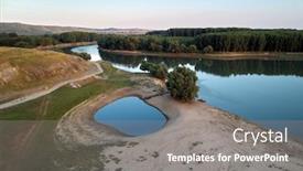 Presentation with danube - Beautiful theme featuring aerial-view-of-the-danube backdrop and a gray colored foreground