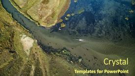  Presentation with danube - Theme featuring aerial-view-of-the-danube background and a tawny brown colored foreground