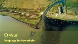  Presentation with danube - Cool new PPT theme with aerial-view-of-the-danube backdrop and a tawny brown colored foreground