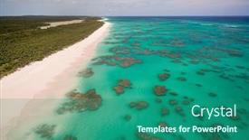  Presentation with coral - Presentation theme featuring aerial-view-of-the-dotted background and a ocean colored foreground