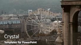  Presentation with budapest - Slides consisting of aerial-view-of-the-downtown background and a tawny brown colored foreground