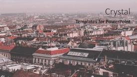  Presentation with budapest - Slide set enhanced with aerial-view-of-the-downtown background and a light gray colored foreground