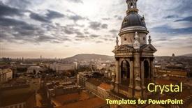  Presentation with budapest - Presentation featuring aerial-view-of-the-downtown background and a tawny brown colored foreground