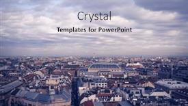  Presentation with foggy - Presentation theme enhanced with aerial-view-of-the-downtown background and a light blue colored foreground