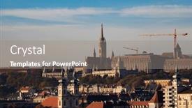  Presentation with budapest - Slides with aerial-view-of-the-downtown background and a gray colored foreground