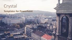  Presentation with budapest - PPT theme consisting of aerial-view-of-the-downtown background and a cream colored foreground