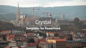  Presentation with foggy - PPT layouts enhanced with aerial-view-of-the-downtown background and a gray colored foreground