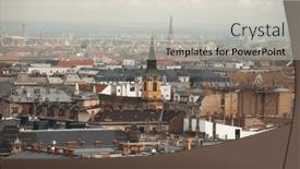  Presentation with budapest - PPT theme enhanced with aerial-view-of-the-downtown background and a soft green colored foreground