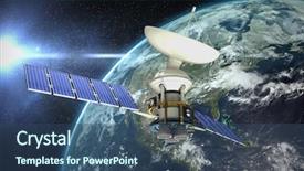  Presentation with solar satellite - Audience pleasing slide deck consisting of aerial view of the earth backdrop and a ocean colored foreground