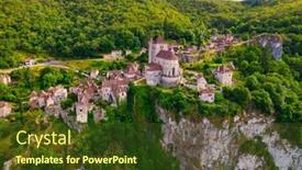  Presentation with saint - PPT theme with aerial-view-of-the-famous background and a tawny brown colored foreground