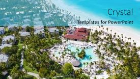  Presentation with dominican republic - Slide set with aerial-view-of-the-famous background and a cyan colored foreground