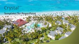  Presentation with republic dominican - Theme enhanced with aerial-view-of-the-famous background and a cyan colored foreground