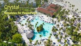  Presentation with republic dominican - Presentation theme consisting of aerial-view-of-the-famous background and a tawny brown colored foreground