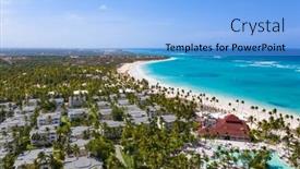  Presentation with republic dominican - Presentation with aerial-view-of-the-famous background and a light blue colored foreground