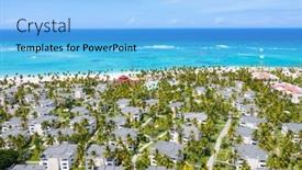 Presentation with dominican republic - PPT theme enhanced with aerial-view-of-the-famous background and a light blue colored foreground