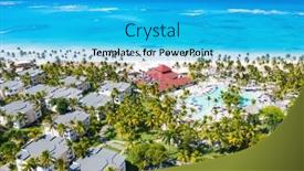  Presentation with dominican republic - Slide deck consisting of aerial-view-of-the-famous background and a cyan colored foreground