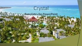  Presentation with republic dominican - PPT layouts with aerial-view-of-the-famous background and a light blue colored foreground