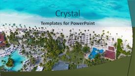  Presentation with dominican republic - PPT theme featuring aerial-view-of-the-famous background and a cyan colored foreground