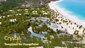  Presentation with dominican republic - Presentation theme with aerial-view-of-the-famous background and a tawny brown colored foreground