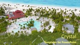  Presentation with republic dominican - Presentation theme enhanced with aerial-view-of-the-famous background and a tawny brown colored foreground