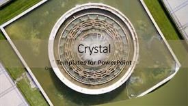  Presentation with square - Audience pleasing PPT theme consisting of aerial view of the fountain backdrop and a coral colored foreground