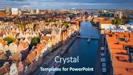  Presentation with architecture city - Colorful slide set enhanced with aerial-view-of-the-gdansk backdrop and a ocean colored foreground
