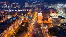  Presentation with poland - Slide set featuring aerial-view-of-the-gdansk background and a ocean colored foreground