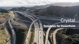  Presentation with los angeles - PPT layouts with aerial-view-of-the-golden background and a dark gray colored foreground