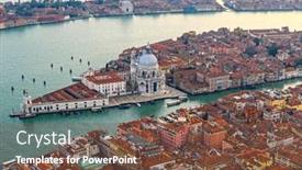  Presentation with canal - Presentation theme having aerial-view-of-the-grand background and a tawny brown colored foreground